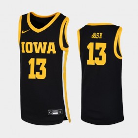 Youth Iowa Hawkeyes Austin Ash Replica College Basketball #13 Jersey - Black