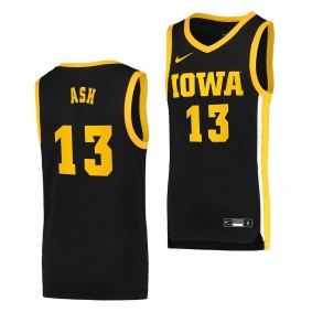 Iowa Hawkeyes Austin Ash #13 Black Basketball Jersey Dri-FIT Swingman