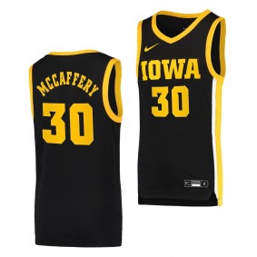 Iowa Hawkeyes Connor McCaffery #30 Black Basketball Jersey Dri-FIT Swingman