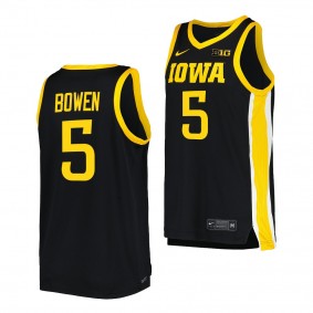 Iowa Hawkeyes Dasonte Bowen Black #5 Replica Jersey 2022-23 College Basketball