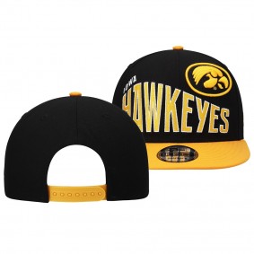 Iowa Hawkeyes Two-Tone Vintage Wave 9FIFTY Snapback Hat Black