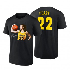Iowa Hawkeyes Caitlin Clark Black Signed Jersey Graphic T-Shirt