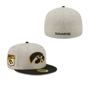 Iowa Hawkeyes Grey Heather Patch 59FIFTY Fitted Hat