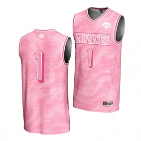 Iowa Hawkeyes Pink #1 Lightweight Basketball Jersey Unisex