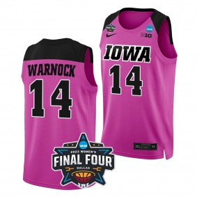 Iowa Hawkeyes Mckenna Warnock 2023 NCAA Final Four Women's Basketball Pink Jersey