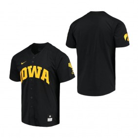 Iowa Hawkeyes Nike Replica Vapor Elite Full-Button Baseball Jersey Black