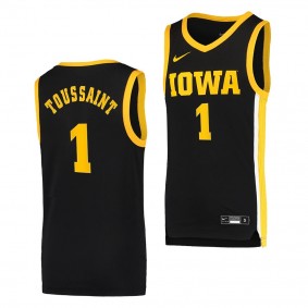 Iowa Hawkeyes Joe Toussaint Jersey Black 2021 Basketball Uniform