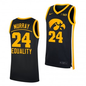 Kris Murray #24 Iowa Hawkeyes Equality Black Jersey 2022 NCAA Big Ten