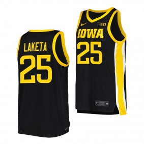Iowa Hawkeyes Luc Laketa Black #25 Replica Jersey 2022-23 College Basketball