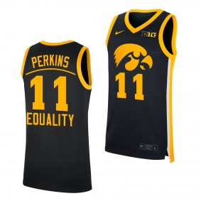 Tony Perkins #11 Iowa Hawkeyes Equality Black Jersey 2022 NCAA Big Ten