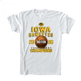 White Big Ten Champs 2006 NCAA Vintage Iowa Hawkeyes Men Shirt